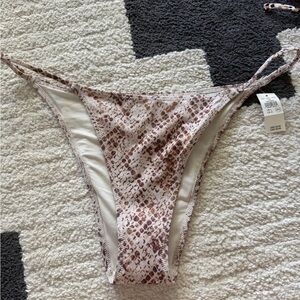 aerie Beige and Brown Leopard-Print Bikini Bottom